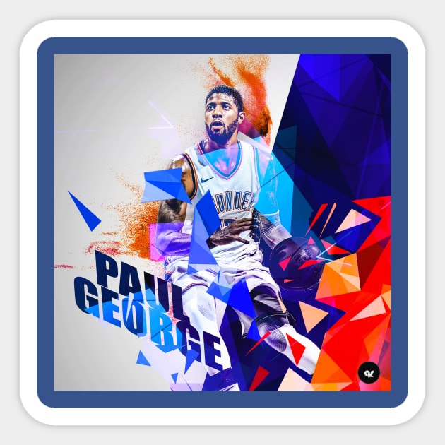 Paul George - Polygon Design Sticker by asGraphics